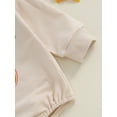 thumbnail image 6 of Newborn Baby Boy Girl Halloween Outfits Pumpkin Letter Sweatshirt Romper Long Sleeve Oversized Bodysuit Fall Clothes, 6 of 8