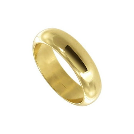 - Gem Avenue 18k Gold Layered 5mm Wide Plain Wedding Band
