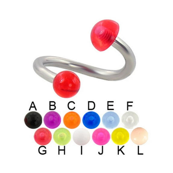 Acrylic Ball And Half Ball Twister, 12 Ga,1/2" (13Mm),Pink - J