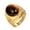Gold, variant on Stainless Steel Natural Oval Tiger Eye Stone Ring Men Gold & Silver Size 7-13-9-Silver