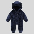 thumbnail image 2 of Rhuody Newborn Girl Onesies 3-6 Months Long Sleeve Infant Bodysuit Outfit Winter Warm Romper Jumpsuit Playwear For Newborn Toddler Leisure Soft Wear Navy, 2 of 4