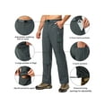 thumbnail image 5 of Little Donkey Andy Men's Stretch Convertible Pants, Zip-Off Quick-Dry Hiking Pants Travel Capri Pants Dark Grey 3XL, 5 of 7