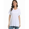 thumbnail image 2 of Women's Tshirts Casual V Neck Short Sleeve Loose Summer Tunic Tops, 2 of 6