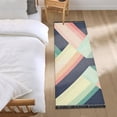 thumbnail image 3 of Yayeee Runner Rug for Bedroom 2'x6' Machine Washable Hallway Non Slip Mat, Green Stripes, 3 of 8