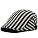 thumbnail image 1 of Gorra plana de algodón o mezclilla a rayas en blanco y negro para hombre, 1 of 4