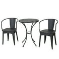 thumbnail image 2 of Rodriguez 3 Piece Outdoor Iron Bistro Set, Black, 2 of 9