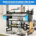thumbnail image 4 of Escurridor de Platos de Gran Capacidad de 2 Niveles con Puerta, Escurreplatos para Escurridor sobre Fregadero (Black, 85cm), 4 of 9