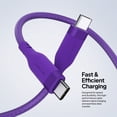 thumbnail image 3 of Powertek USB-C to USB-C Fast Charging Cable, 60W, 6 ft, Carbon Design Texture, Purple, 3 of 7