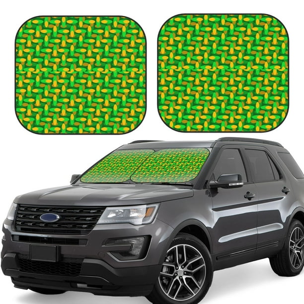 Fotbe Corn 4 Juego de 2 Piezas de Parasoles para Parabrisas | Bloqueador Solar para Auto | Accesorios Plegables para Protección Solar Interior-Large