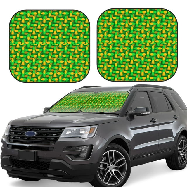 Fotbe Corn 4 Juego de 2 Piezas de Parasoles para Parabrisas | Bloqueador Solar para Auto | Accesorios Plegables para Protección Solar Interior-Medium