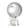 thumbnail image 4 of Estatua de astronauta con cabeza redonda y bola decorativa, caja de ahorro para guardería infantil sentado, 4 of 9