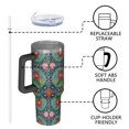 thumbnail image 4 of 40oz Pioneer Flower Floral Print Pattern Insulated Tumbler with Handle, BPA-Free Leak Proof Lid and Straws, Double Wall Vacuum, Hot 12h/Cold 34h, 4 of 6