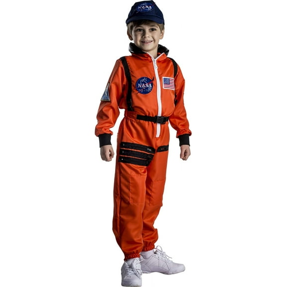 Dress Up America Astronaut Costume for Kids NASA Orange Spacesuit for Boys & Girls