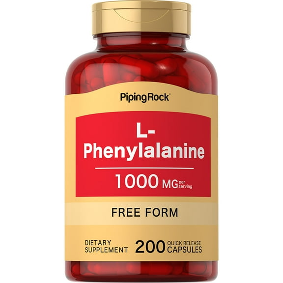 L-Phenylalanine 1000 mg (per serving) | 200 Quick Release Capsules for Men and Women | by Piping Rock
