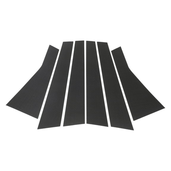 Unique Bargains Door Pillar Window Trim Anti Scratch Sticker Pillar Posts Cover for Jeep Cherokee 2016-2020 Carbon Fiber Black Front Rear Left Right 6 Pcs