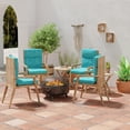 thumbnail image 2 of Jordan Manufacturing 44" x 22" Sketch Opal Teal Crosshatch Rectangular Outdoor Chair Cushion with Ties and Hanger Loop, 2 of 10
