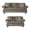 Stone Gray, variant on Roundhill Furniture Leinster Nailhead Faux Leather Sofa and Loveseat Set, Espresso