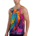 thumbnail image 2 of Fuzoiu Vibrant Parrot Splash Art Print Men's Workout Tank Tops,Sleeveless Gym Shirt Quick Dry,Fitness Bodybuilding T-Shirt,Muscle Athletic Workout Tee-XX-Large, 2 of 7