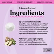 Lemme Creatine Gummies for Strength & Recovery, 5g Creatine Monohydrate, Astragin, Sour Strawberry, 60 Count