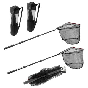 2 Pack Portable Telescopic Fishing Net with Extendable Handle & Carry Bag - Lightweight Landing Net for Catch-and-Release, Kayak, Bank Fishing