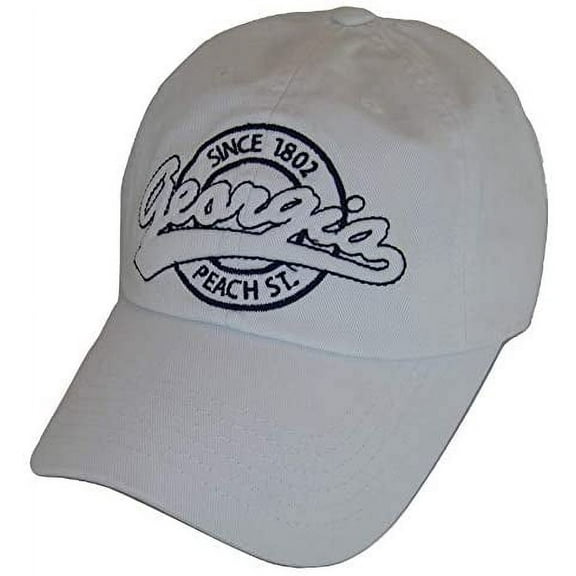Georgia Peach State Washed Cotton Polo Cap (White)