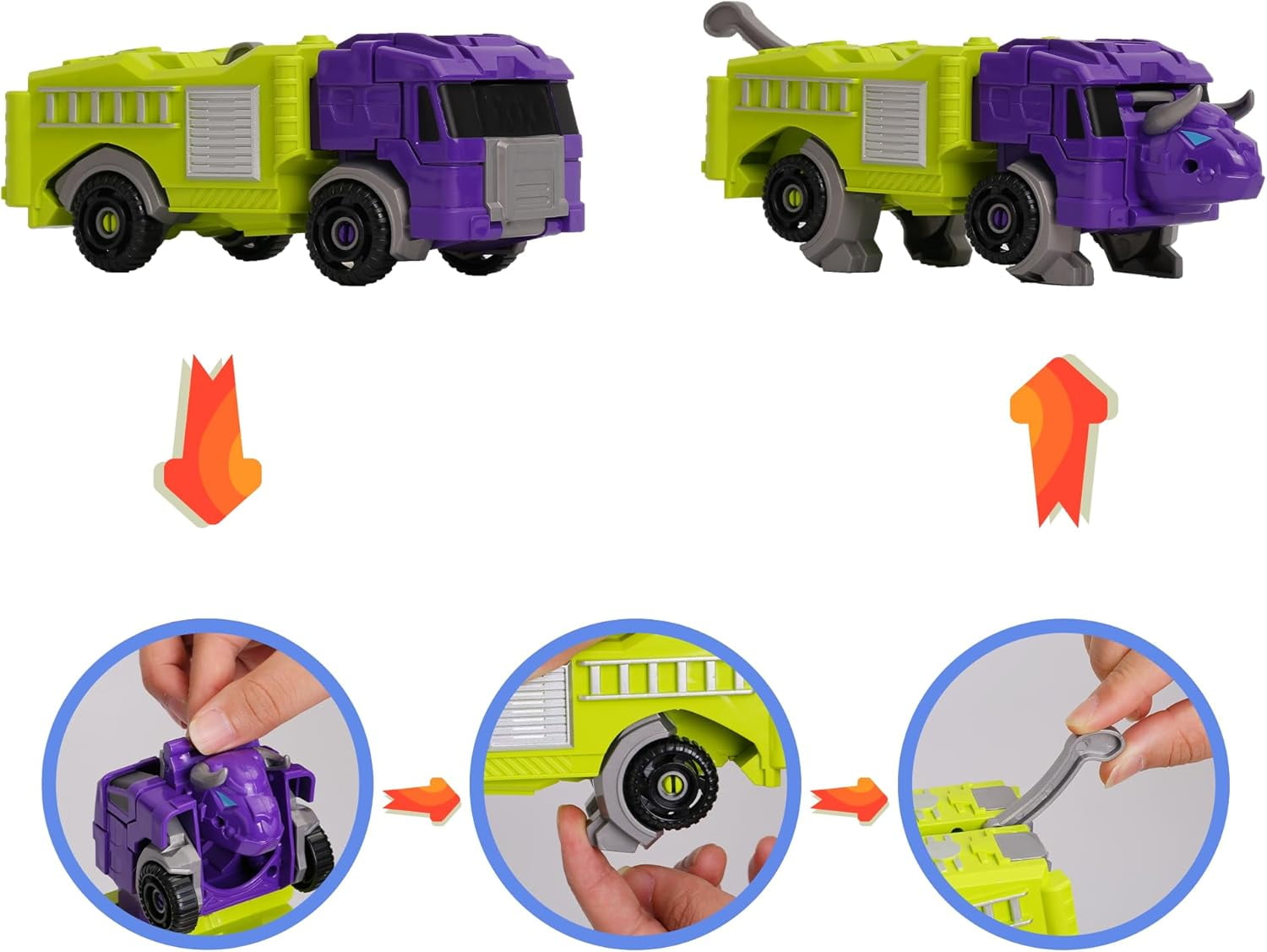 Miebely Toddler Robot Vehicles Set - 4pc 4-in-1 Transforming Robots for Kids - Magnetic Toys with Sturdy Connectors, Easy DIY Assembly - Educational Stem Toys for 3-6 Year Old Boys
