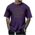 thumbnail image 3 of Men's Summer Casual Letter Print Short Sleeve T Shirt Polyester & Spandex Lightweight Breathable Multiple Sizes, 3 of 3