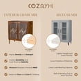thumbnail image 4 of COZAYH 2 Door Modern Accent Cabinet Mirror Front Storage Sideboard with Metal Legs, Wood, 4 of 11