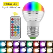 Keenso 3W E27 Socket RGBW LED 16 Multicolor Changing Light Bulb Lamp With Remote