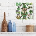 thumbnail image 3 of Gnome Fairy Leaves St-patrick's Day Wall Clock Square Silent Non Ticking Battery Operated Clock for Home Bathroom Kitchen Bedroom Living Room, 3 of 8