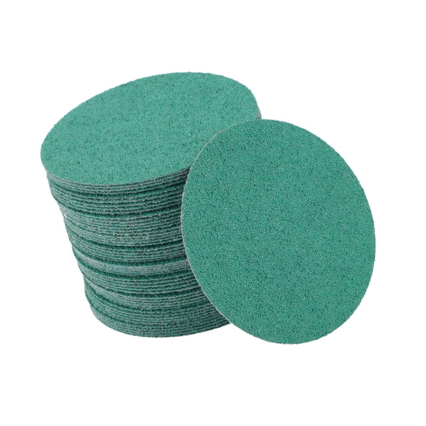Discos de Lija Únicos Bargains 3" 60 Grano Reparación Automotriz Redondo de Papel de Lija con Gancho y Bucle Película de Poliéster Verde 50 Pcs