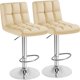 thumbnail image 1 of JJUN Bar Stools Modern Pu Leather Swivel Adjustable Hydraulic Bar Stool Square Counter Height Stool Set of 2 (Beige), 1 of 8