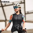 thumbnail image 2 of NUEVAS camisetas de ciclismo INBIKE para mujer, camisetas de ciclismo de manga corta, ropa superior de ciclismo transpirable, cremallera completa para andar en bicicleta, bolsillos, 2 of 5