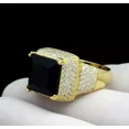 thumbnail image 3 of 3.00Ct Princess Cut Simulated Black Diamond Pinky Men's Cluster Wedding Ring 14K Yellow Gold Plated 925 Sterling Silver, 3 of 4