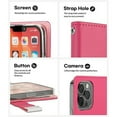 thumbnail image 4 of Entronix Folio Wallet Case for iPhone 14 Pro Max, PU Leather [6 Card Slots] Lanyard, Hot Pink, 4 of 5