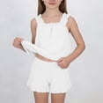 thumbnail image 6 of Girl's 2 Piece Outfits Fashion Ruffle Sleeveless Tank Top and Boyshort Clothes for Girls Size 5-16, 6 of 7