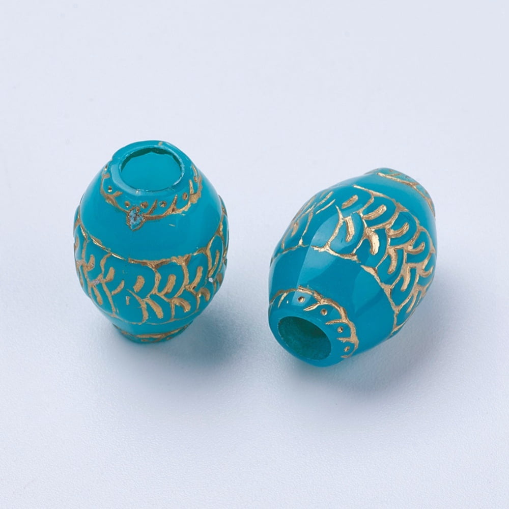 Acrylic Beads Mixed Shapes Teal 5.5~28x6~20x3~11mm Hole: 1~5mm