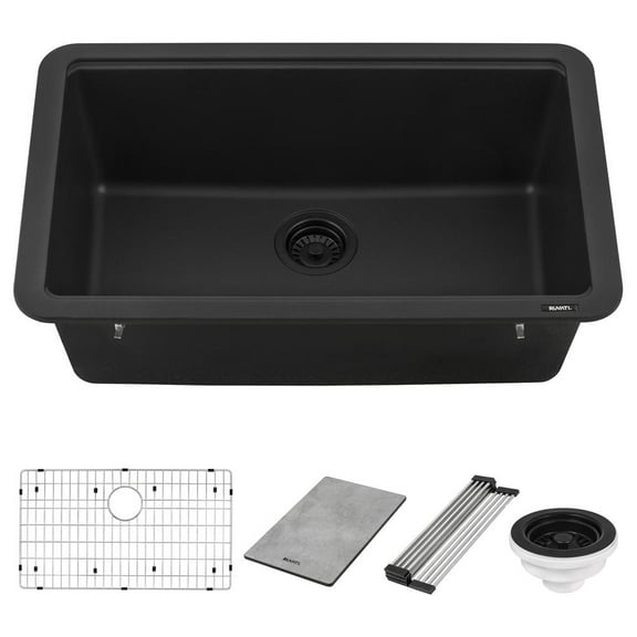 Ruvati 30-inch Workstation Matte Black Dual Mount Kitchen Sink
