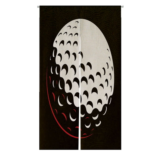 ABPHQTO Pelota de golf en la oscuridad japonesa Noren cortina puerta ventana tratamiento cortinas 85x150 cm