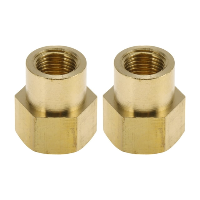 Conectores de tubería de latón Unique Bargains 1/8"x1/4" hembra con doble rosca interna 25/32" 2 piezas