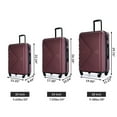thumbnail image 2 of Suitcase Hardshell Luggage Set: ABS Lightweight Carry-On with 360° Spinner Wheels, TSA Lock and Two Hooks Design for Travel(Red, 3-Piece Set (20/24/28)), 2 of 8