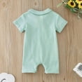 thumbnail image 4 of eileial Baby Boy Polo Romper Short Sleeve Solid Bodysuit Jumpsuit Collared Onsies Pique One-Piece Outfit,Blue 6-12 Months, 4 of 6