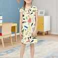 thumbnail image 2 of Mercatoo Toddler Girl Short Sleeve Round Neck Hair Dryer Scissors Print Dress Girls Summer Casual Beach Dress 3 to 12 Year, 2 of 6