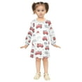 thumbnail image 2 of Girls' long-sleeved dress Red Fire Truck Girls' A-line dress with ribbed cuffs Soft and comfortable, 2 of 6