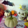 thumbnail image 3 of Halloween Pumpkin Decor Indoor - Artificial Orange Foam Pumpkins for Fall Thanksgiving Decorations - Lightweight Tabletop Mantle Kitchen Wedding Party Harvest Autumn Home Decor, 3 of 6