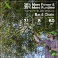 thumbnail image 3 of Greenworks 24V Brushless 8" Pole Saw + 20" Pole Hedge Combo, 2.0Ah Battery and 30W Type-C Charger (3-FT Cord), 3 of 17