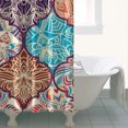 thumbnail image 5 of Small Stall Narrow Shower Curtain 36"W x 72"L – Tropical Bohemian Leaves, Mid-Century Abstract Boho Botanical Bathroom Decor, Vintage Floral Palm Leaf Pattern, Rustic Tribal Folk Style, 5 of 5
