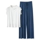 thumbnail image 1 of Conjunto de pijama holgado para mujer: camiseta de manga corta y pantalones con cordón, poliéster y spandex, para todas las estaciones, tallas M-XXL., 1 of 3