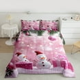 thumbnail image 2 of Manfei Cute Snowman Full Size Comforter Sets for Girls, Dreamy Christmas Snowflake Bedding Comforter Set, Fairy Tale Reversible Bedding Sets, Microfiber Bedroom Decor, 3 Pieces, 2 of 8