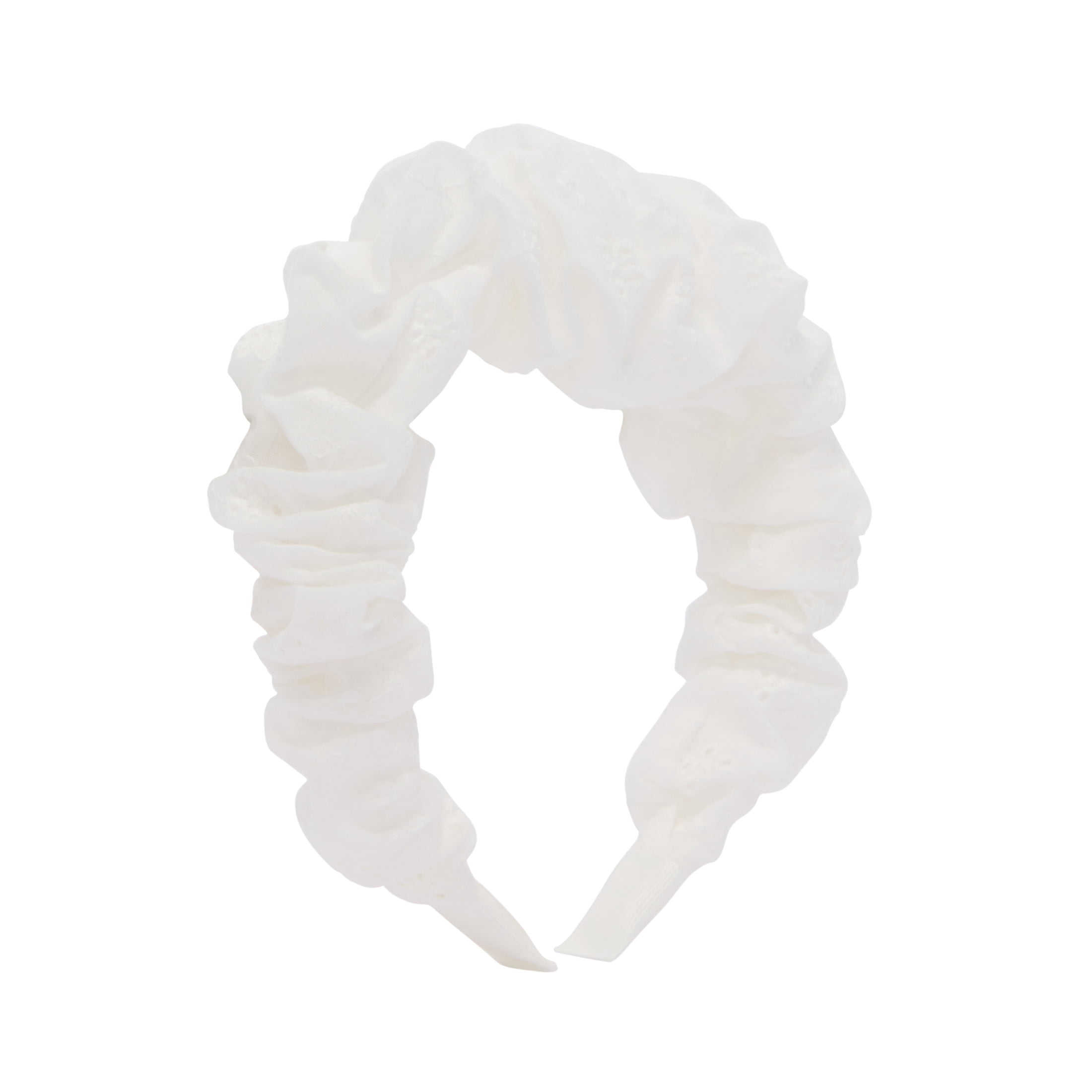 Goody Lee White Ruched Headband, No-Pain All Day Comfort for All Hair Types, 1 Count